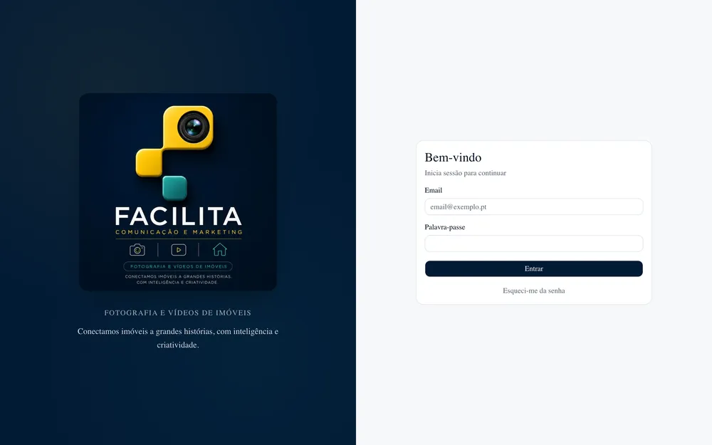 Tela de entrada do Facilita CRM