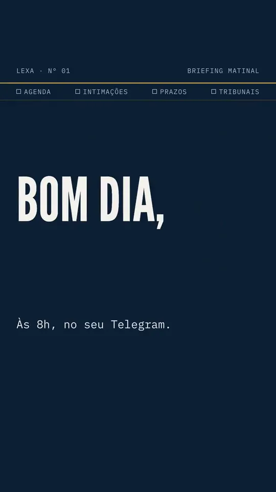 Episódio 1: o briefing das 8h, com agenda, intimações, prazos e tribunais